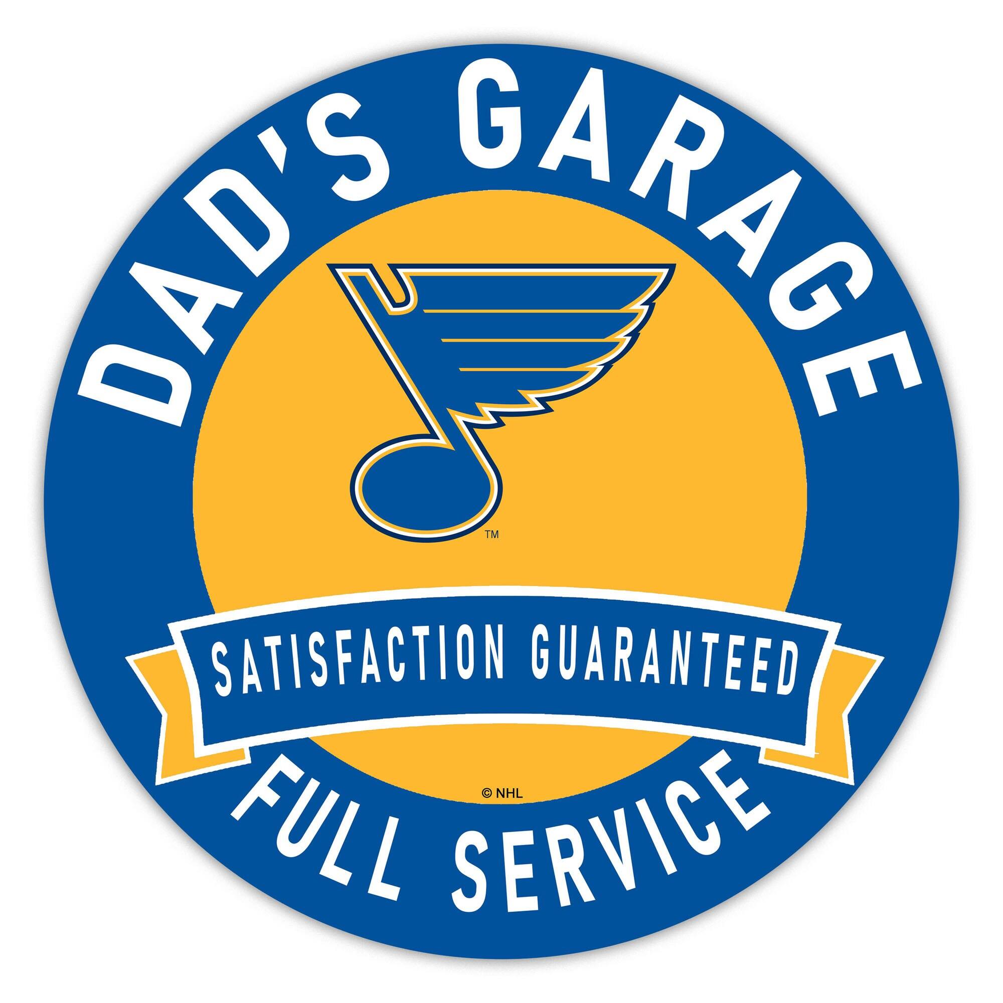 St. Louis Blues 16" Dad's Garage Wood Sign