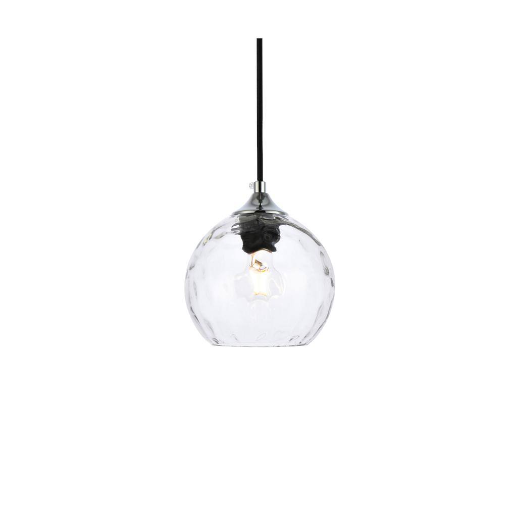 Alt View 4. Living District - Cashel 6 inch chrome pendant - Chrome And Clear.
