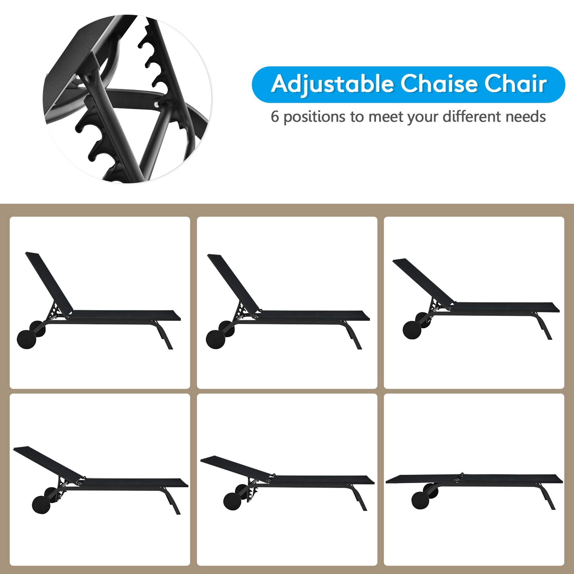 Adjustable Chaise Chair
6 positions to meet your different needs