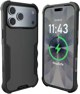 Smartish - iPhone 18 Pro Max/17 Pro Max MagSafe Case - Gripzilla - Protective Grip Heavy Duty Cover - Black - Black Tie Affair