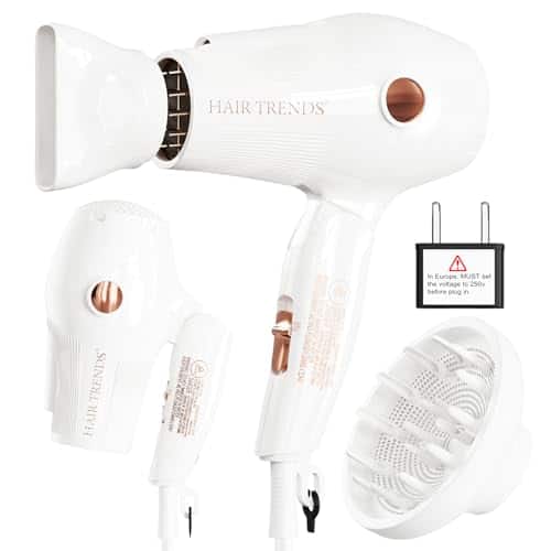 DORLUKFU - Travel Hair Dryer Mini with Diffuser&Concentrator,110~250V Dual Voltage Hair Dryer Blow Dryer Mini Size for European