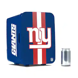 Ukonic NFL New York Giants 15-Can Mini Fridge 10L AC/DC Portable Refrigerator, Official Team Logo for Home & Car - Blue