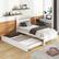 Back. Costway - Twin Size Platform Bed with Trundle Pull-out Trundle Headboard & Footboard - White.
