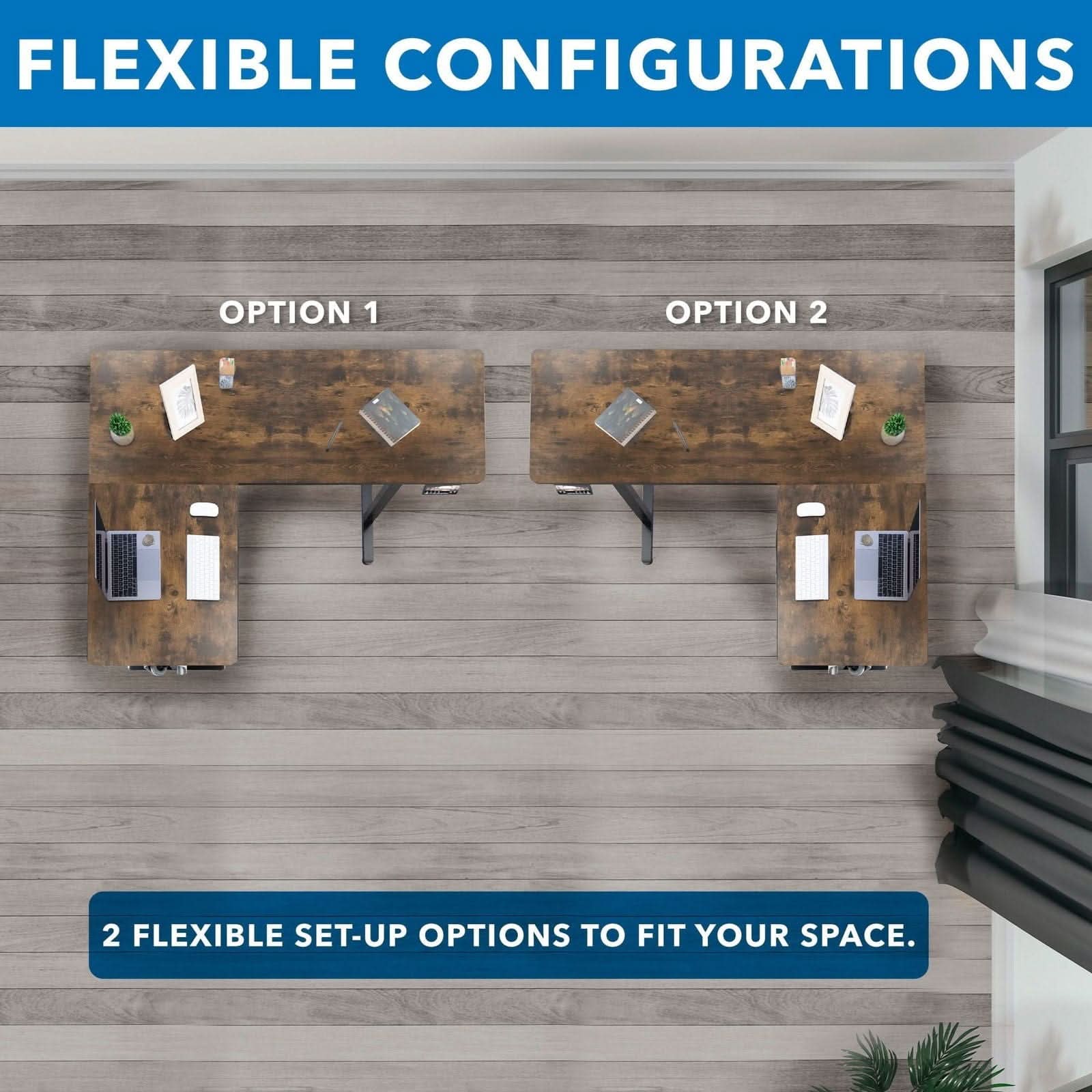 FLEXIBLE CONFIGURATIONS

OPTION 1  OPTION 2

2 FLEXIBLE SET-UP OPTIONS TO FIT YOUR SPACE.