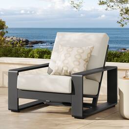 Lirienne Outdoor Patio Aluminum Armchair by Modway - Cream Gray