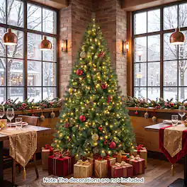Gymax - 7 FT Pre-Lit Artificial Christmas Tree Realistic Full Xmas Tree w/700 Warm White LED Lights 1188 Dense Branch Tips - Green