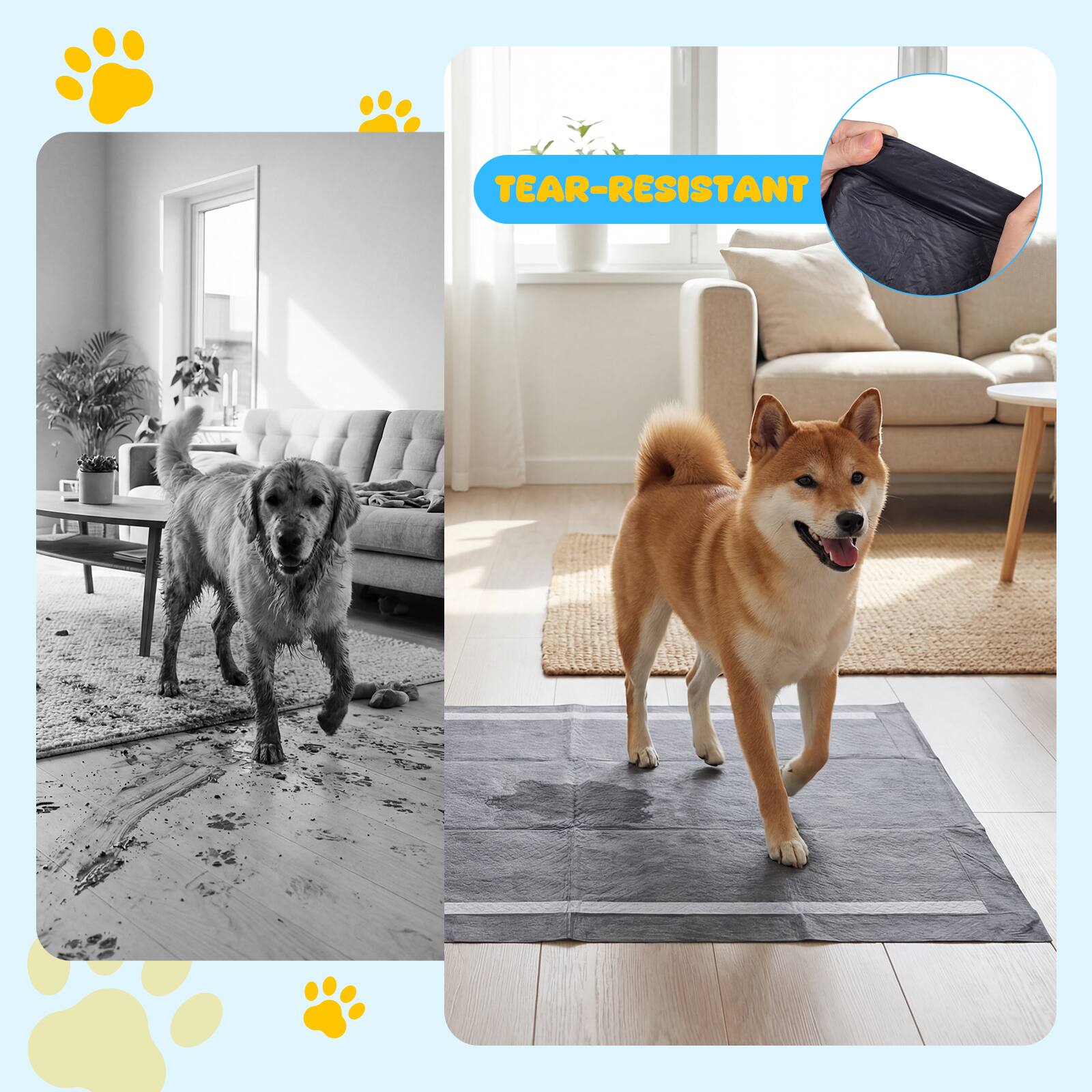 Alt View 5. Gymax - Gymax Charcoal?Dog Pee Pads 35.5'' x 24'' 6-Layer Leak-Proof Pet Potty Training Pads - Black.