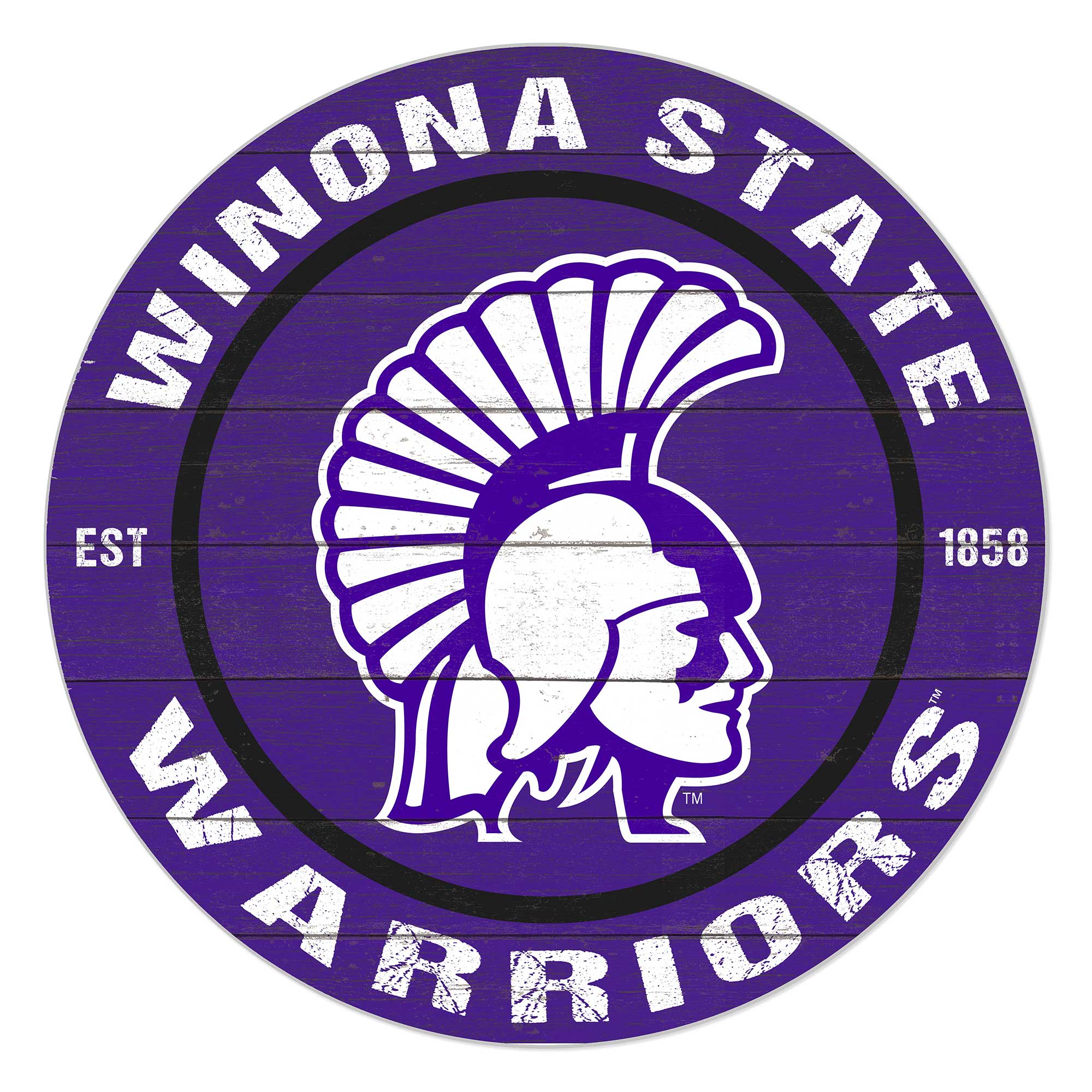 Winona State Warriors 20'' x 20'' Indoor/Outdoor Circle Sign