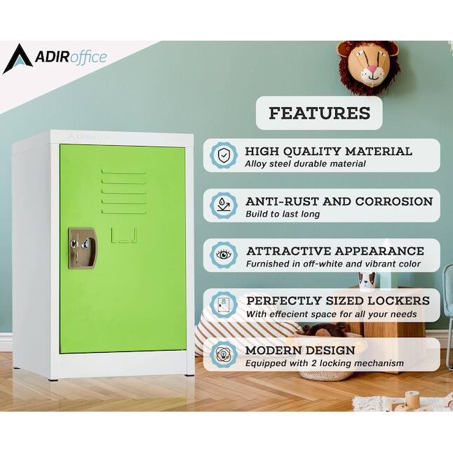 ADIRoffice FEATURES

HIGH QUALITY MATERIAL
Alloy steel durable material

ANTI-RUST AND CORROSION
Build to last long

ATTRACTIVE APPEARANCE
Furnished in off-white and vibrant color

PERFECTLY SIZED LOCKERS
With effecient space for all your needs

MODERN DESIGN
Equipped with 2 locking mechanism