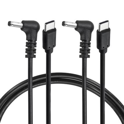 Front. Unique Bargains - USB C to DC Power Cable, 12V 3A 36W, 3.5x1.35mm, PD Trigger for Laptop/Monitor/Security Camera, 2pcs - Black.