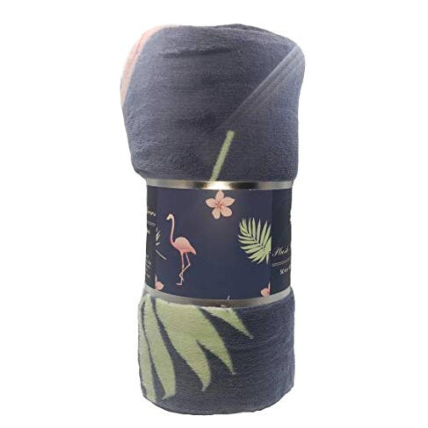 Alt View 4. Noble House - Plazatex Holiday Navy Flamingo Design Micro Plush Throw Blanket - 50x60", Multicolor - Multi.