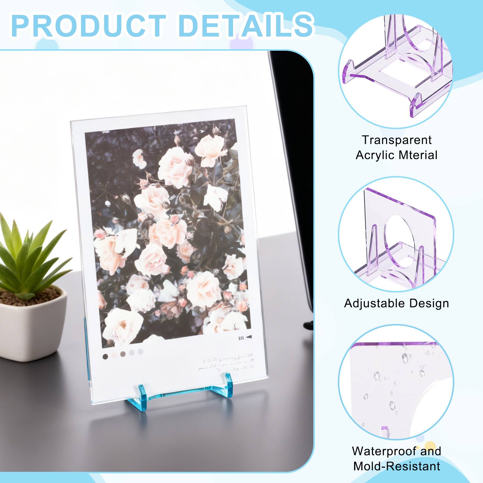PRODUCT DETAILS

Transparent Acrylic Material  
Adjustable Design  
Waterproof and Mold-Resistant
