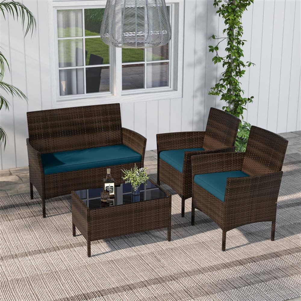 Back. Kadyn - Patio Furniture Sets,Outdoor & Patio Furniture Sets, Suitable for Outdoor Living Spaces - Blue.