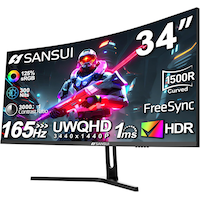 34" Sansui SG34C5QK Curved WQHD 165Hz 1ms VA Monitor