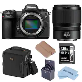 Bundle - Nikon - Z6III Mirrorless Camera with NIKKOR Z 50mm f/1.4 Lens, Lexar 128GB UHS-II SD Card, EN-EL15C Battery, 62mm Filter