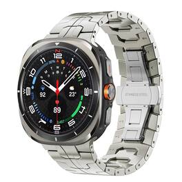 Dteck - Metal Band Compatible With Samsung Galaxy Watch Ulta 47mm (2025/2024), No Gap Stainless Steel Band Strap - Titanium