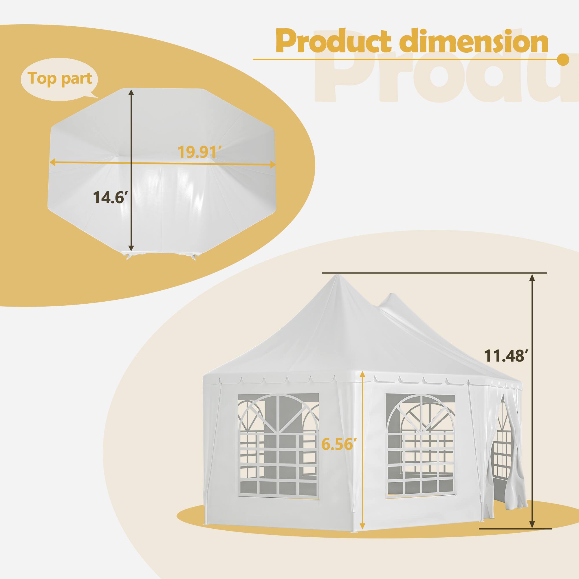 Product dimension

Top part
19.91' x 14.6'

11.48' x 6.56'