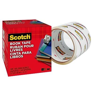Scotch  
BOOK TAPE  
RUBAN POUR LIVRES  
CINTA PARA LIBROS  

CONT. ROLL/ROULEAU/ROLLO  
1 ROLL/ROULEAU/ROLLO  
CONT. DN/PO/PULG  
1/2 INCH/PO/PULG  
X 540 FT/164 M  

3M