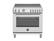 Front. Bertazzoni - 36" Professional Series range - Electric oven - 5 induction zones - Stainless Steel.