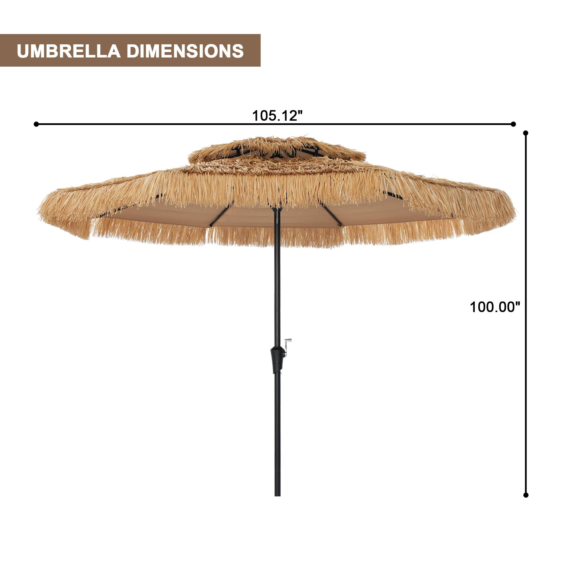 UMBRELLA DIMENSIONS  
105.12" x 100.00"