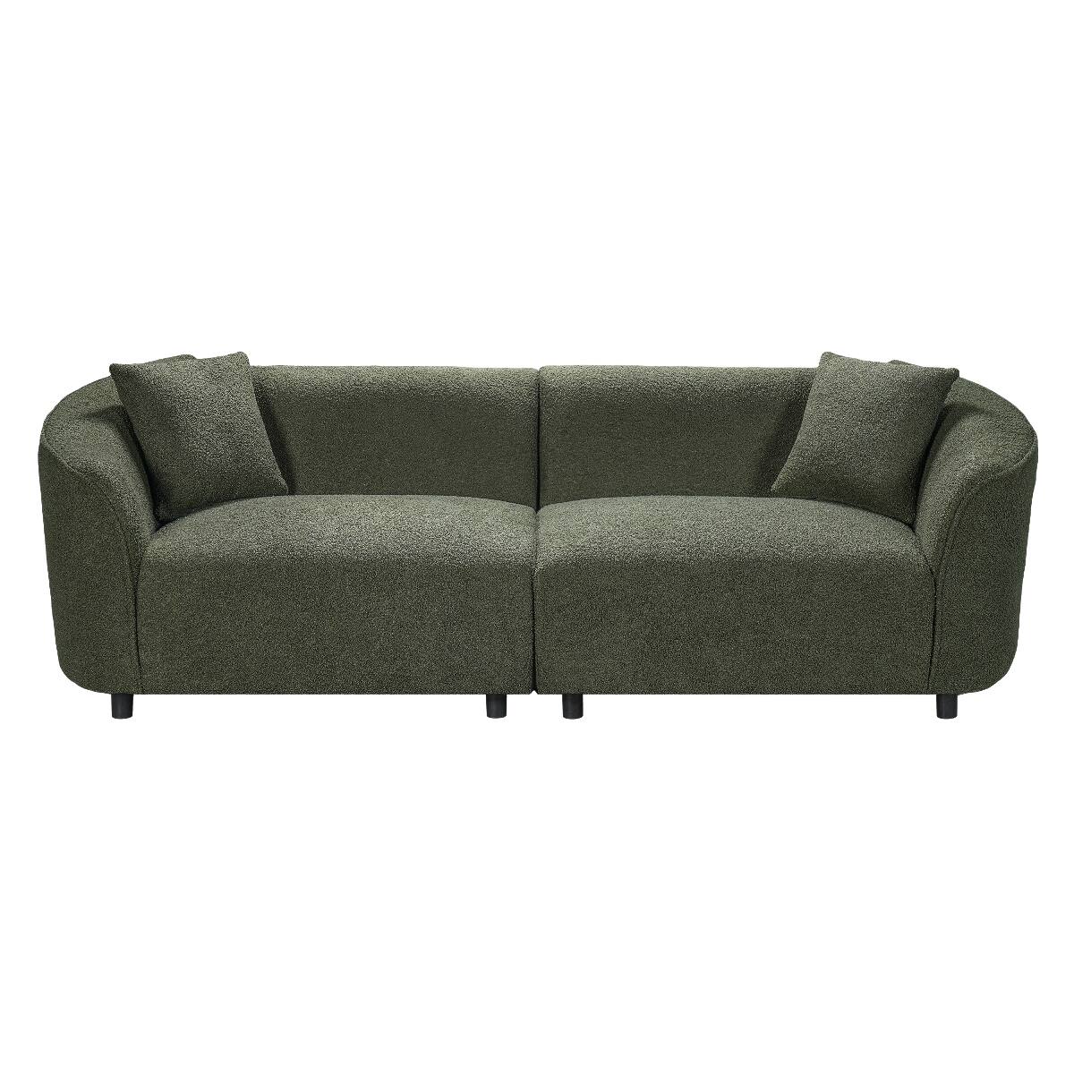 Alt View 4. Ropilly - Ropilly 87 inch curved sofa, streamlined contemporary sofa, green 3 seat living room couch - Green.