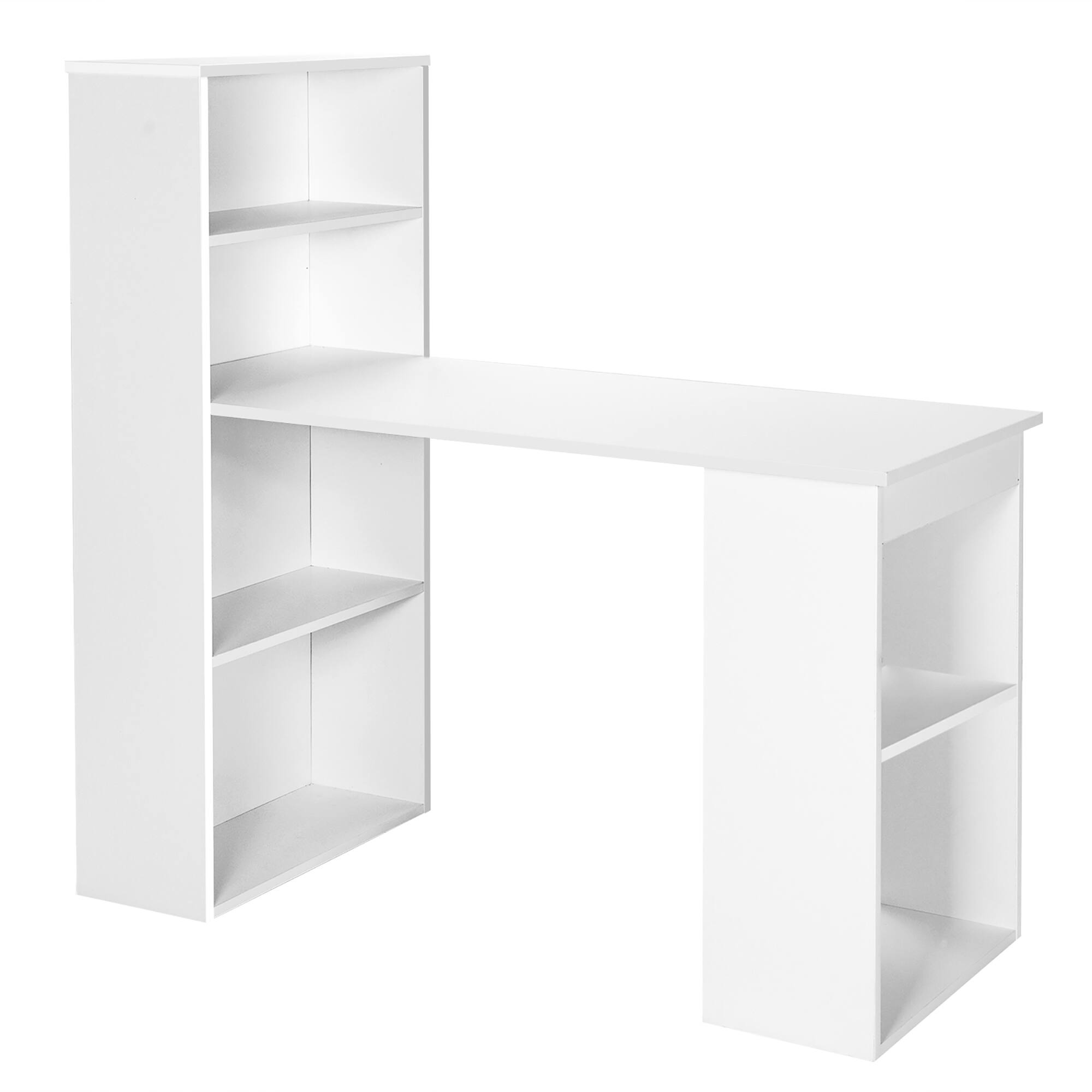 Alt View 9. Costway - Costway Computer Desk Writing  Workstation Office w/6-Tier Storage Shelves - White.