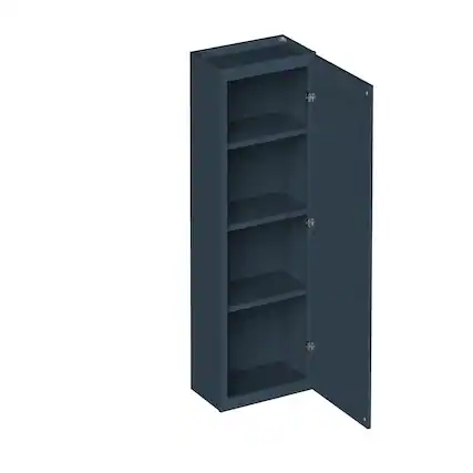 Front. Boyel Living - 21-in W x 42-in H x 12-in D Shaker RTA Kitchen Wall Cabinet with Soft-Close - Charcoal Blue.