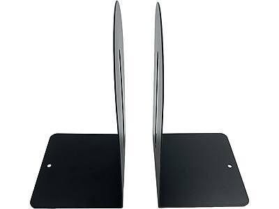 Front. Huron - Huron Steel Book Ends, 9"H, Black (HASZ0091) - Black.