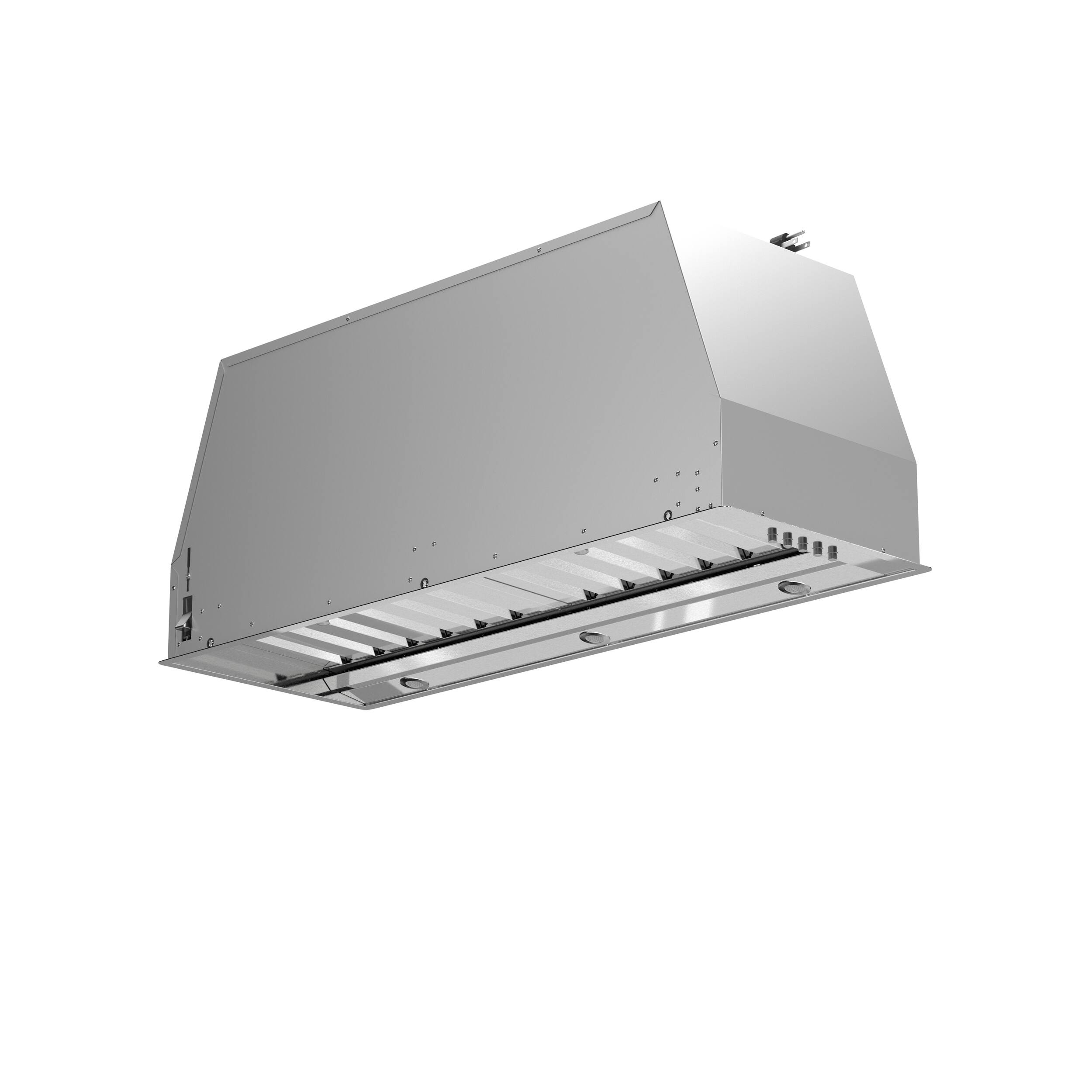 Angle. Forno Appliances - Frassanito 30" Recessed Range Hood - Stainless steel.
