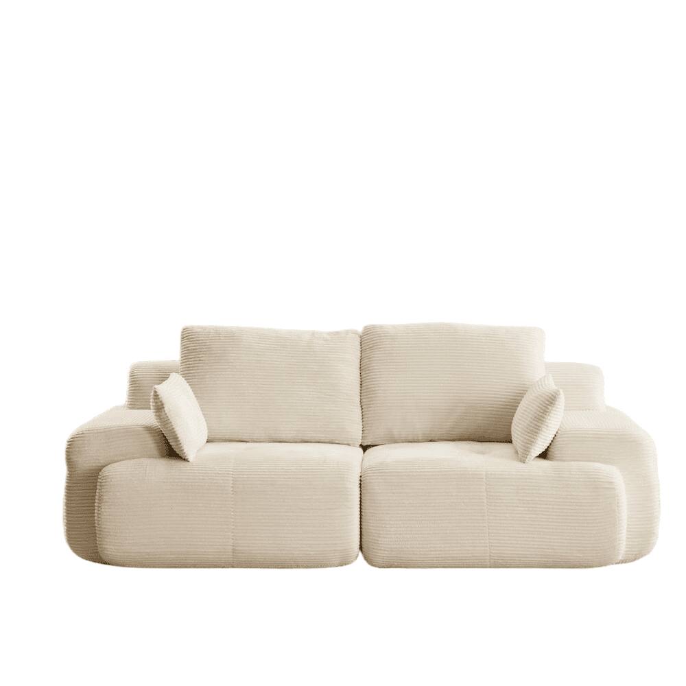 Alt View 6. Kadyn - Modern Memory Foam Compressed Sofa, 2-Seater Pet-Friendly Sectional Couches, Corduroy Fabric, Beige - Beige.