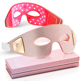 Lovery - Eye Recovery Pro LED Light Therapy Eye Mask - Red & Near-Infrared Light for Puffiness, Dark Circles & Eye Rejuvenation - Pink