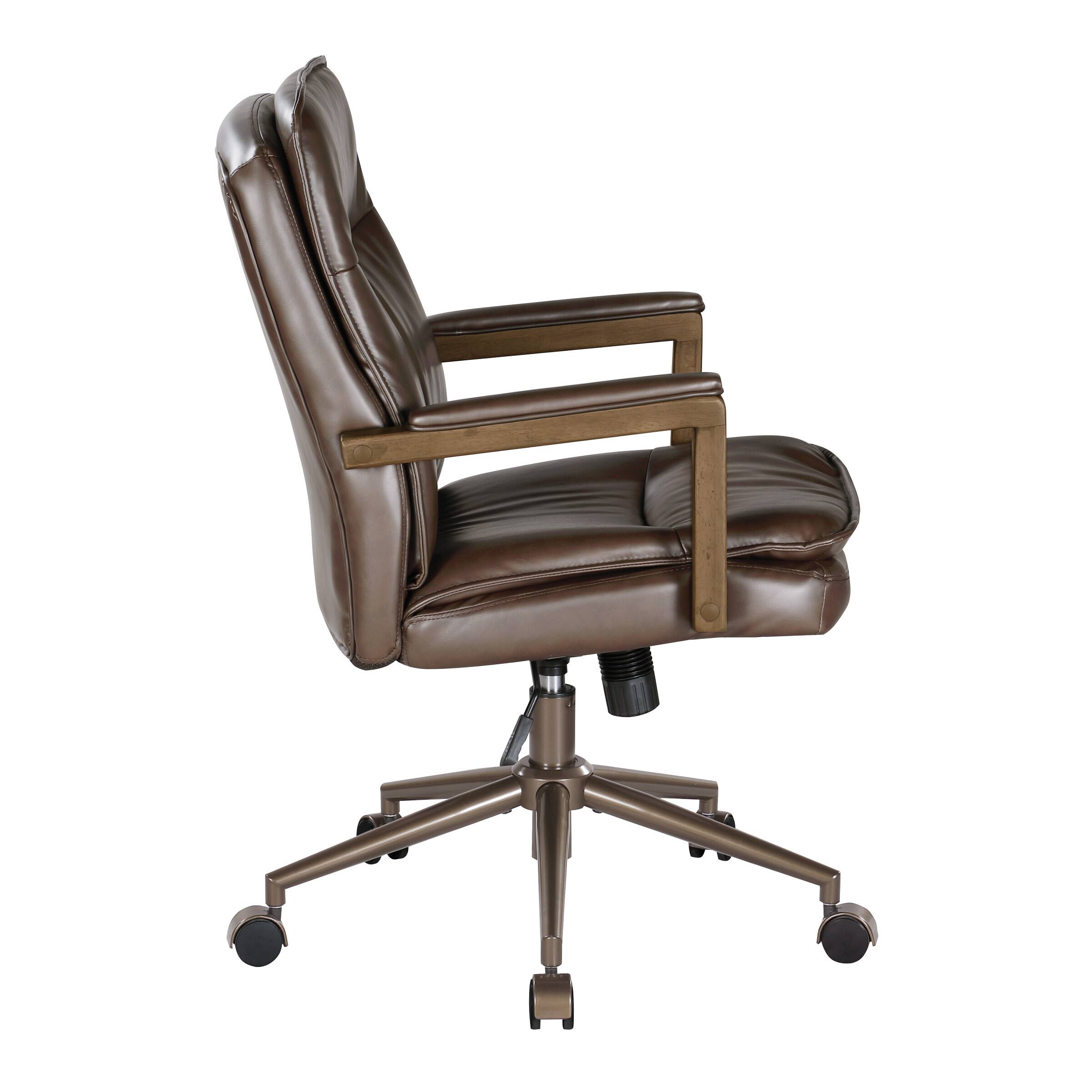 Left. OSP Home Furnishings - Woodlands Office Chair - Chocolate.