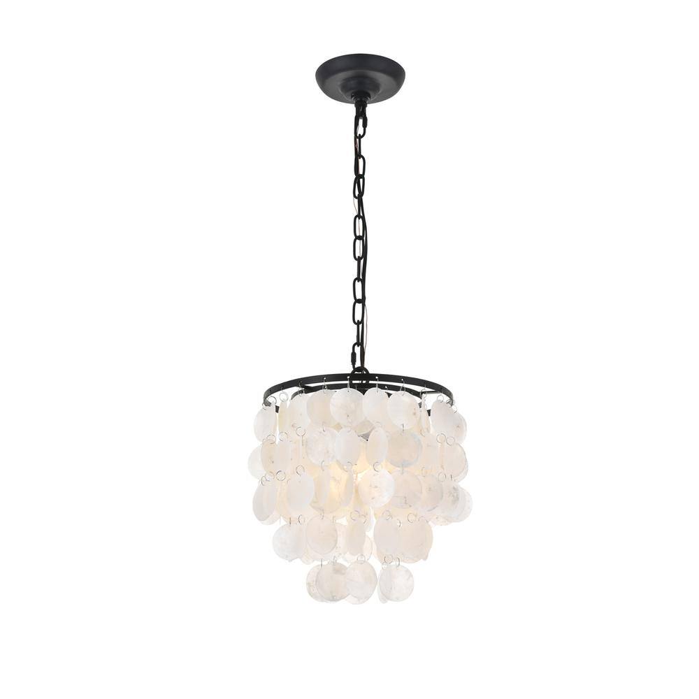 Alt View 7. Living District - Selene 1 light Black Pendant - Black And White.