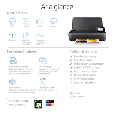 HP OfficeJet 250 Mobile Wireless All In One Inkjet Printer Black HP OfficeJet 250 Mobile Wireless All In One Inkjet Printer Black