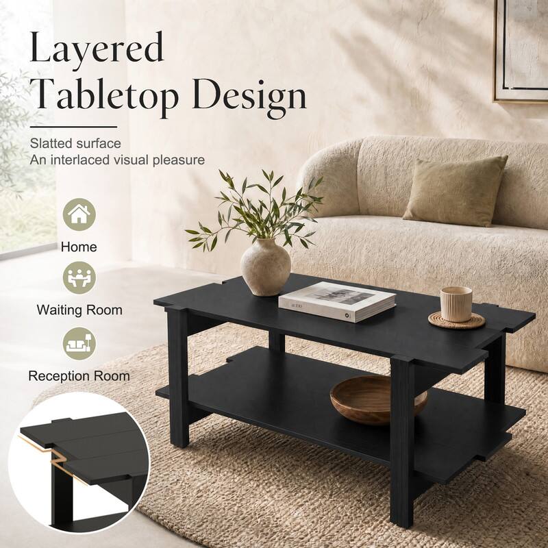 Layered Tabletop Design  
Slatted surface  
An interlaced visual pleasure  

Home  
Waiting Room  
Reception Room