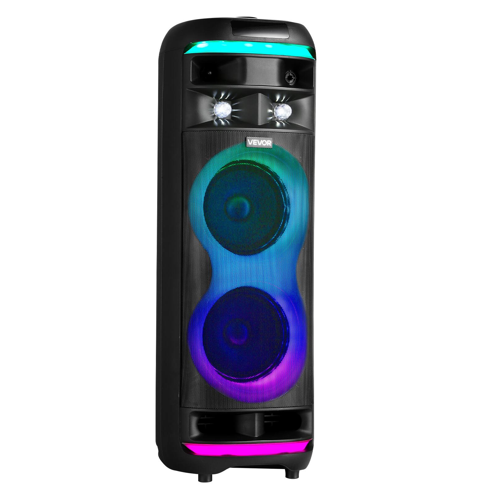 Alt View 5. VEVOR - Karaoke Machine for Adults, 80W, 8-inch Portable Bluetooth Speaker with 2 Wireless Microphones - Black.