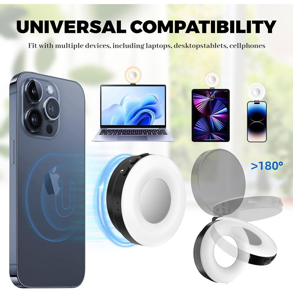 UNIVERSAL COMPATIBILITY  
Fit with multiple devices, including laptops, desktop tablets, cellphones  

>180°