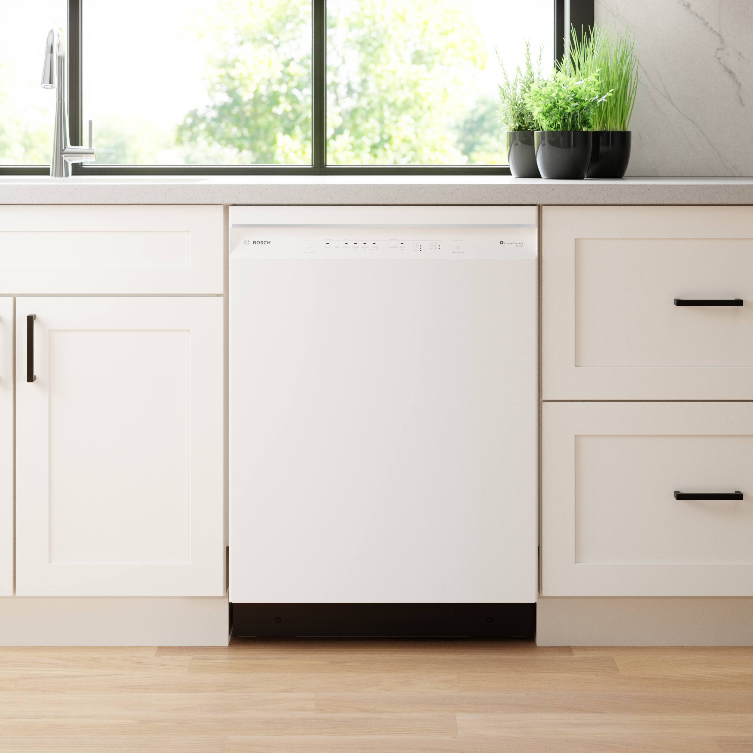 Alt View 8. Bosch - 300 Series 24" Front Control Smart Built-In Stainless Steel Tub Dishwasher with 3rd Rack, 46 dBA - White.