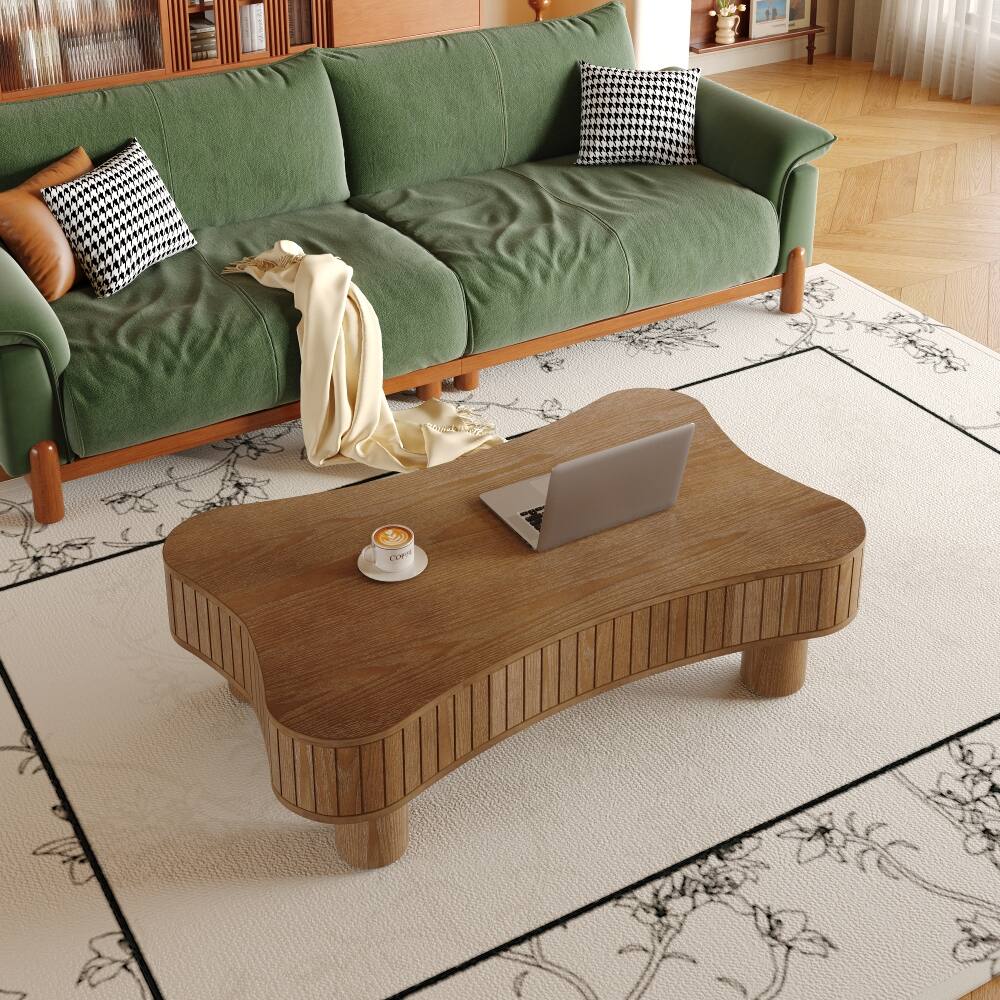 Alt View 2. Loheer - Loheer 42 inch walnut lift top coffee table rustic farmhouse coffee table with hidden storage - Walnut.