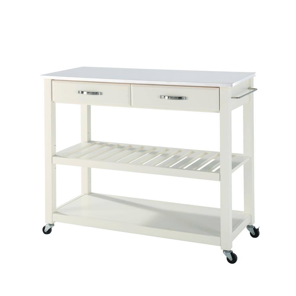 Alt View 1. Crosley Furniture - Stone Top Kitchen Prep Rolling Cart - White.