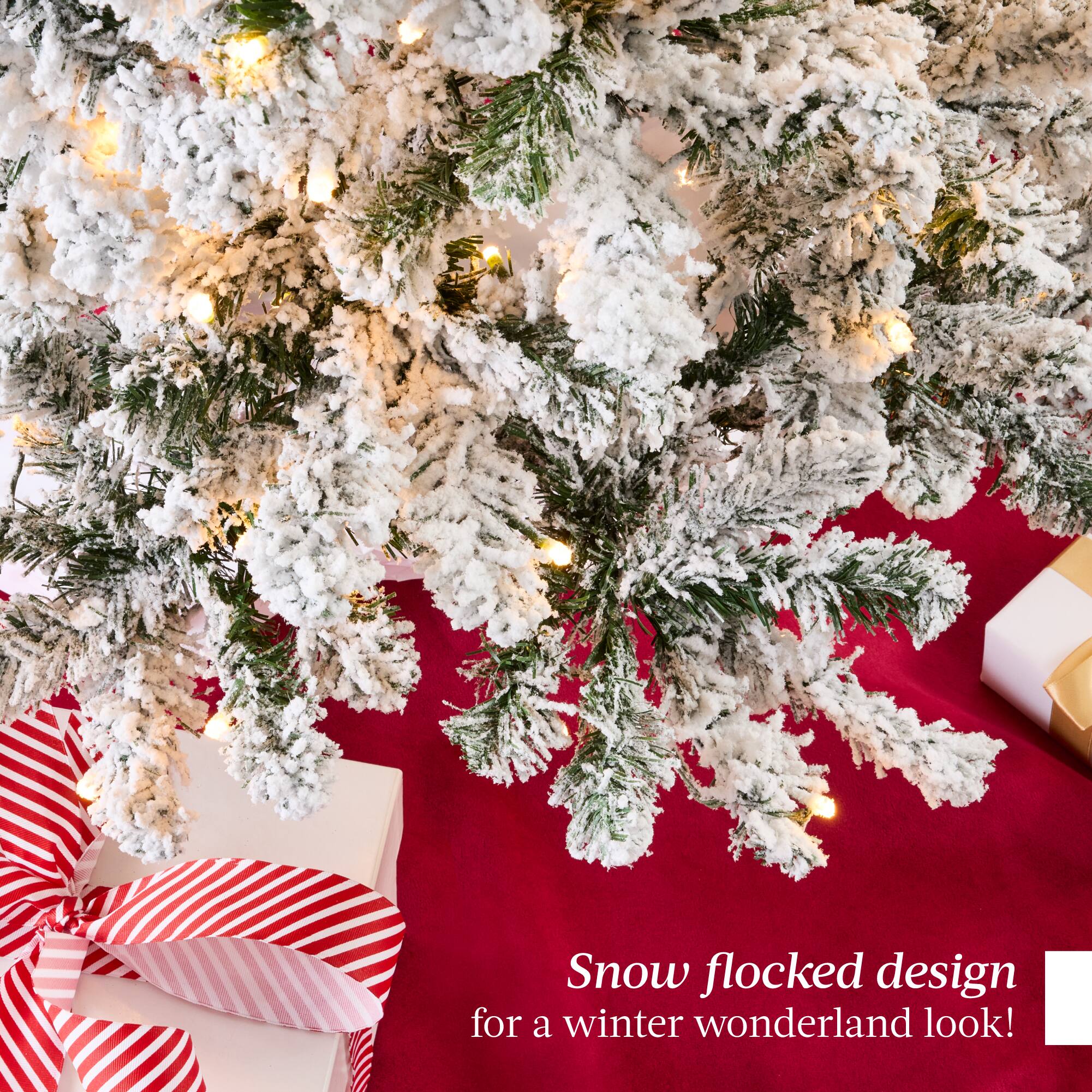 Snow flocked design for a winter wonderland look!