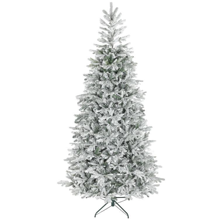 PULUZ - 9 ft Artificial Frosted Christmas Tree with Realistic Branches, Wide Full Spruce, Hinged Xmas Tree, Easy Assembly - Green