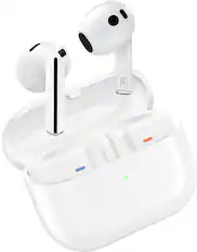 Front. Samsung - Galaxy Buds3 Wireless Earbud Headphones - White.