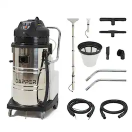 Dapper Supply - Commercial 4-in-1 Wet/Dry Vacuum & Carpet Extractor, 116 PSI, 5.3 Gal. Tank, 21 Gal. Recovery, 2-Year Warranty - Gray