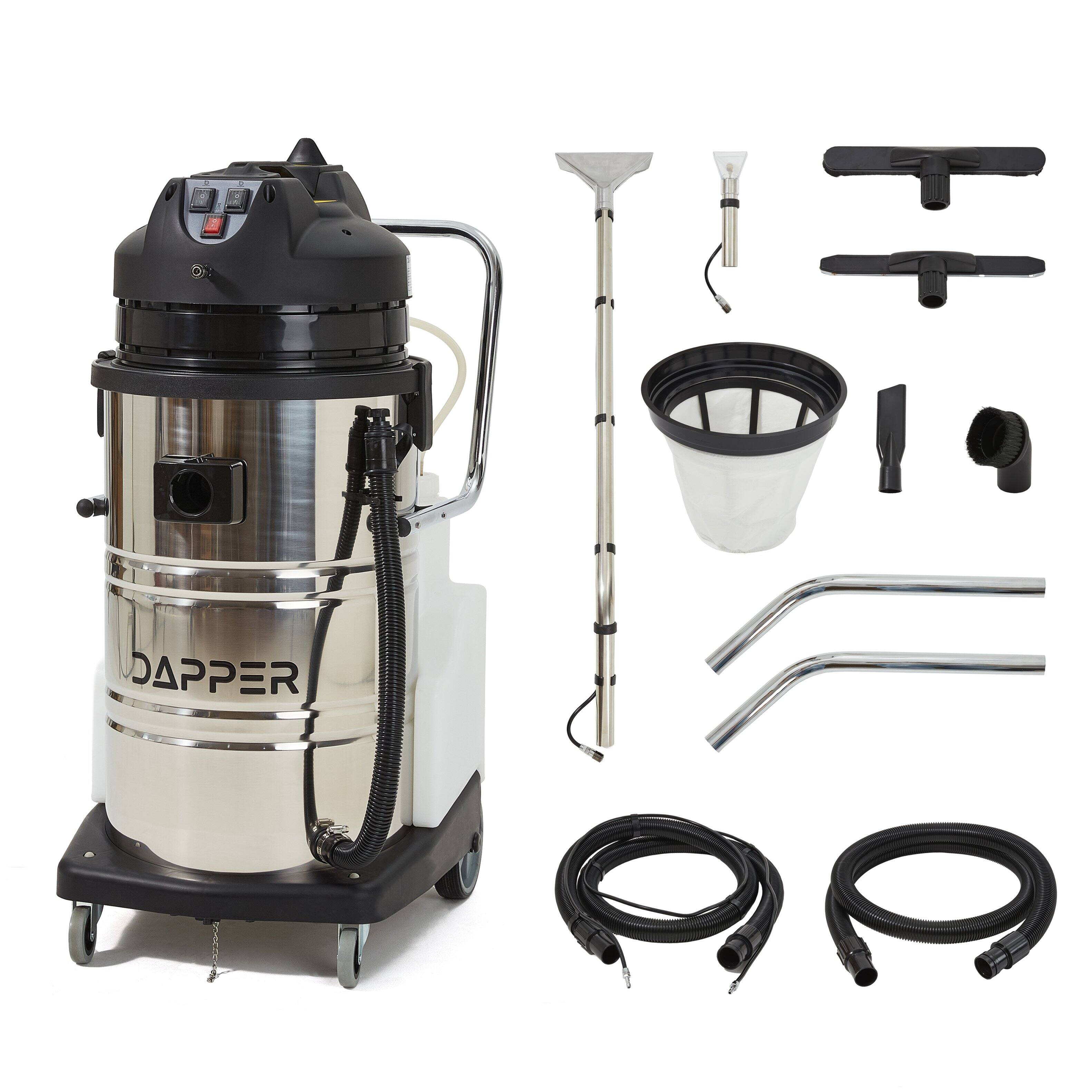 Front. Dapper Supply - Commercial 4-in-1 Wet/Dry Vacuum & Carpet Extractor, 116 PSI, 5.3 Gal. Tank, 21 Gal. Recovery, 2-Year Warranty - Gray.