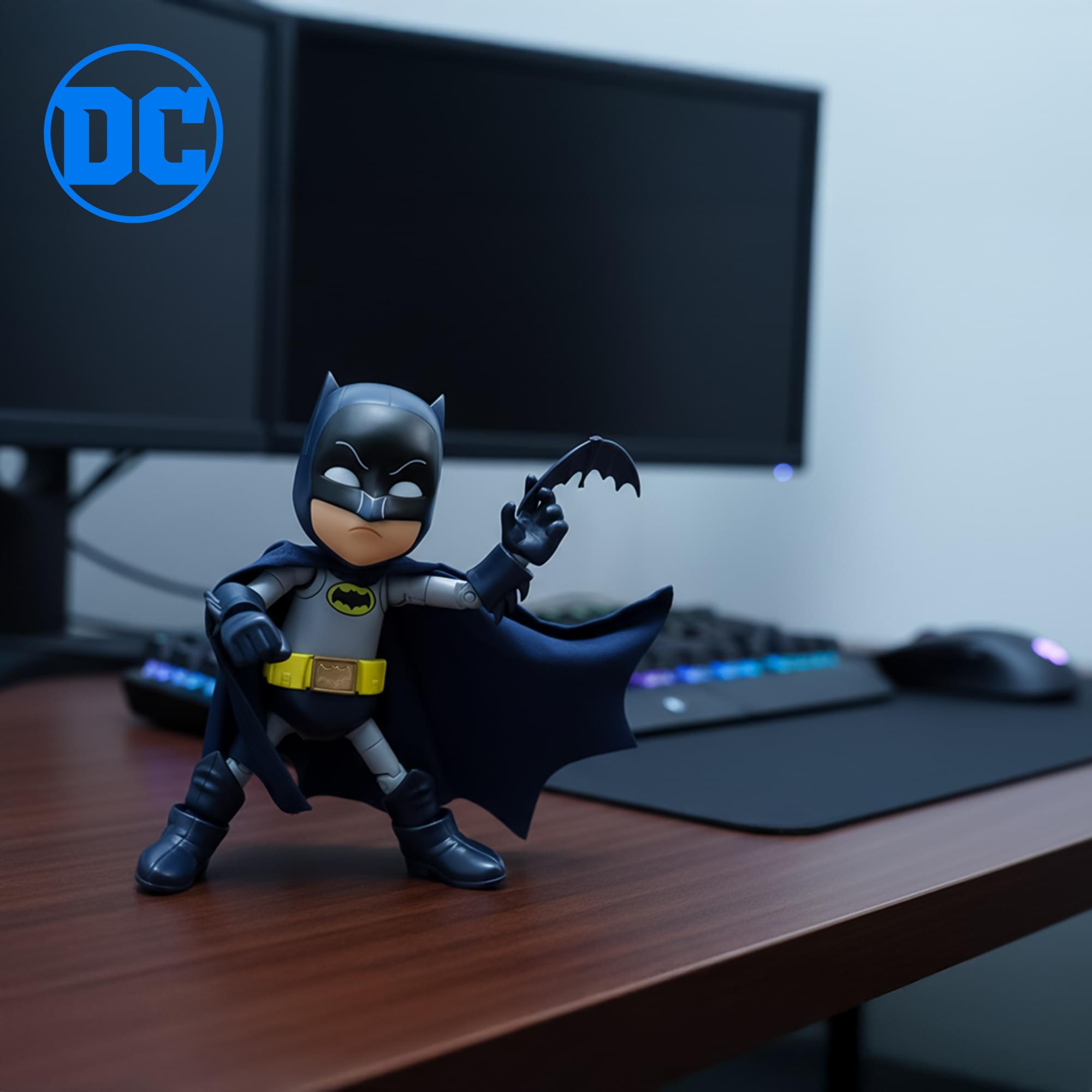 Alt View 5. DC Universe - DC Comics Hybrid Metal Figuration Action Figure | 1966 Batman - Blue.