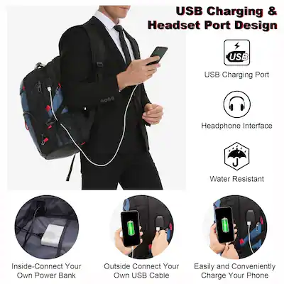backpack that can charge your laptop WINDARS for Men and Women, Casual School Backpack Teen Boys and Girls Lightweight 17.3 Inch Bookbag with USB Charger for College Work Travel (Gray) : Electronics theft capabilities Skaypibs Backpack for Women, College