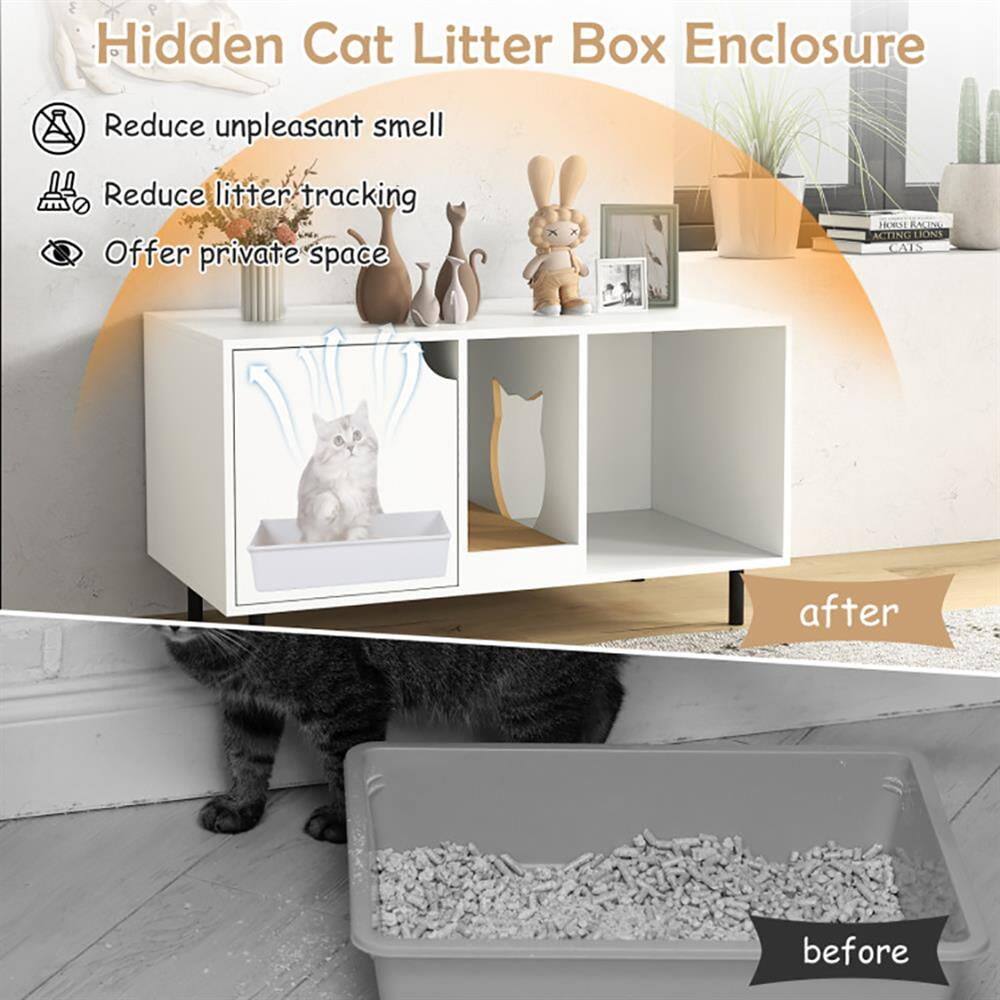 Hidden Cat Litter Box Enclosure

- Reduce unpleasant smell
- Reduce litter tracking
- Offer private space

after

before