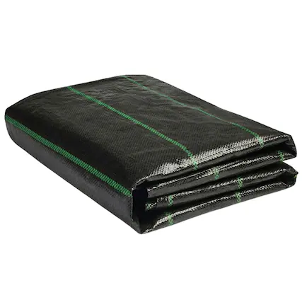 Front. DeWitt - DeWitt Earthmat Woven 4' x 50' Ground Cover, Weed Control Folded Garden Mat - Black.