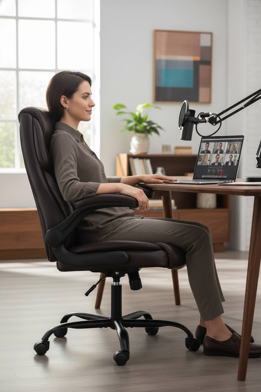 Alt View 5. AOITUN - Gaming Chair for Daily Comfort, Ergonomic High Back Support for College Dorm Living - Brown.